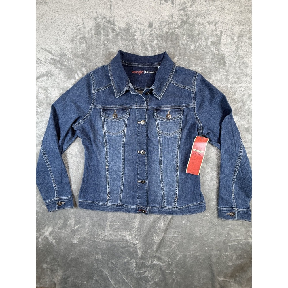 Wrangler Authentics Medium Wash Denim Jean Jacket Womens Size L NWT
